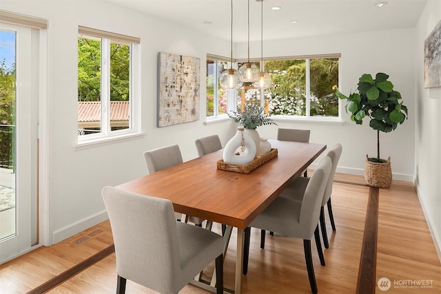 12515 2nd Ave NW, Seattle, WA 98177 - dining space featuring plenty of natural light, baseboards, light wood-style floors, and recessed lighting