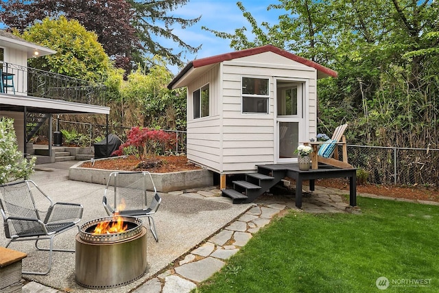 12515 2nd Ave NW, Seattle, WA 98177 - view of shed featuring a fire pit