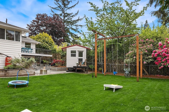 12515 2nd Ave NW, Seattle, WA 98177 - view of yard with an outbuilding, a patio, and a storage shed