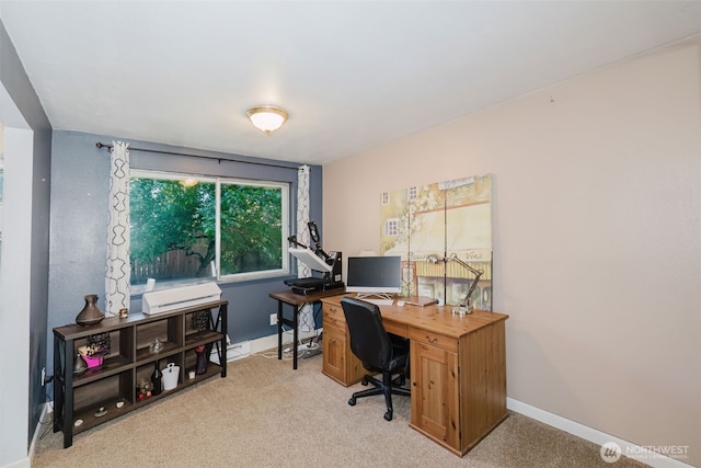 3160 SE Pierson St, Port Orchard, WA 98366 - office featuring light colored carpet, baseboards, and baseboard heating