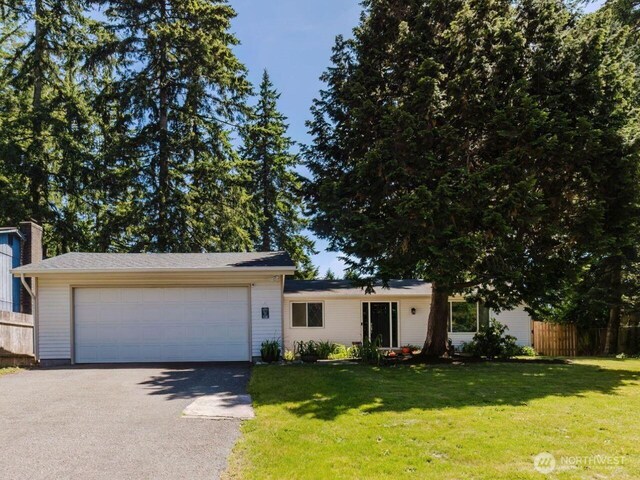 3160 SE Pierson St, Port Orchard, WA 98366 - single story home with driveway, a garage, and a chimney