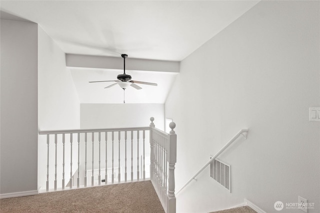 10901 194th Street Ct E, Graham, WA 98338 - staircase with ceiling fan, carpet, and baseboards