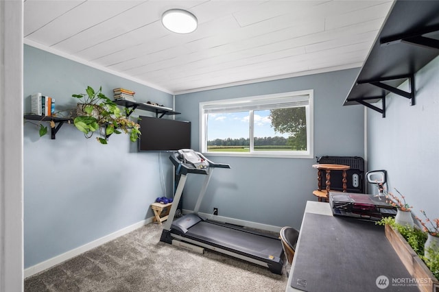 6515 Lawrence Rd, Everson, WA 98247 - exercise room featuring carpet flooring and baseboards