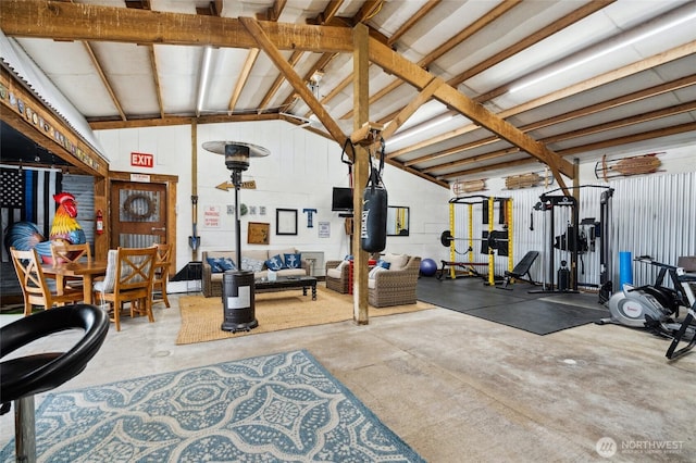 6515 Lawrence Rd, Everson, WA 98247 - exercise room with vaulted ceiling