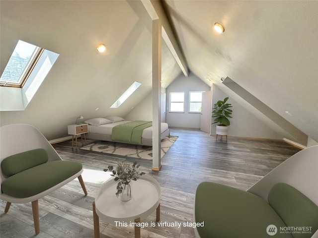 12 Diamond Dr, Pacific Beach, WA 98571 - bedroom with a skylight and wood finished floors