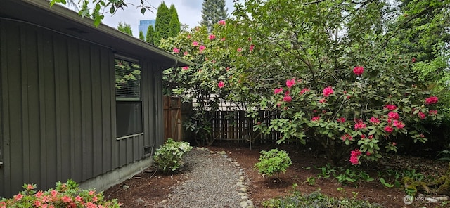 view of yard with fence