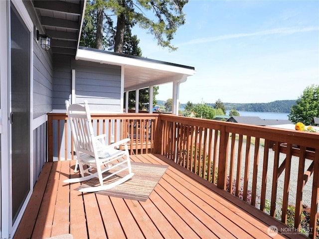 340 N Terrace Rd, Hoodsport, WA 98548 - wooden deck featuring a water view