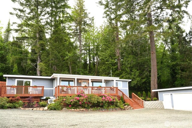 340 N Terrace Rd, Hoodsport, WA 98548 - manufactured / mobile home featuring an outdoor structure and stairs