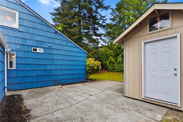 view of garage