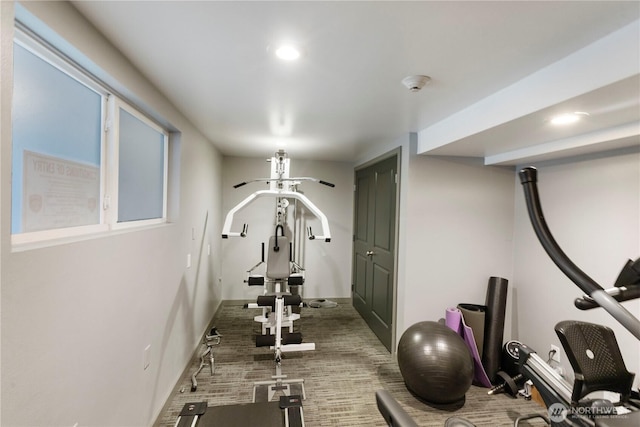 705 E Republican St Unit 207, Seattle, WA 98102 - workout room featuring baseboards and recessed lighting