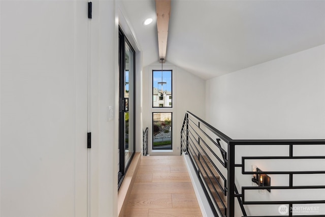 hall with light wood-type flooring