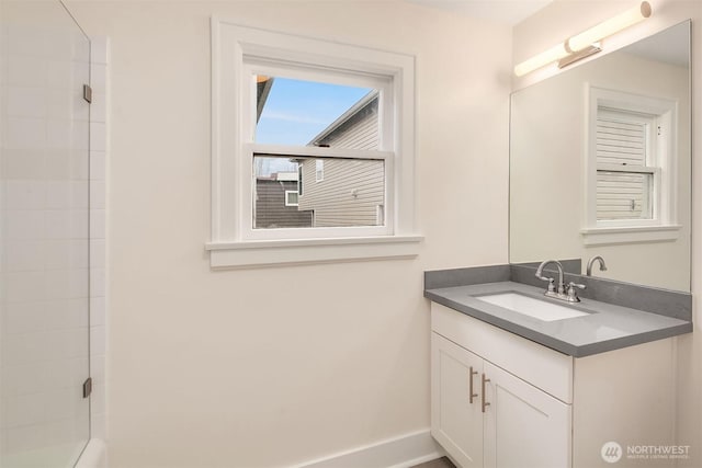 816 N 43rd St, Seattle, WA 98103 - full bath featuring vanity and baseboards