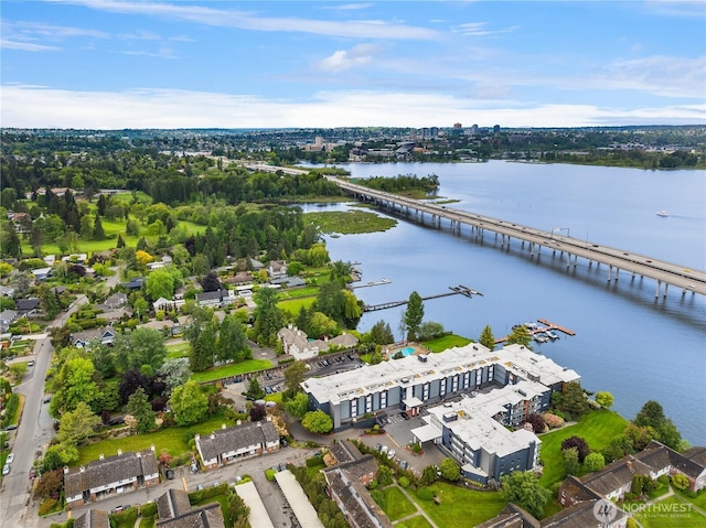 2501 Canterbury Ln E Unit 318, Seattle, WA 98112 - drone / aerial view of a notable bridge and a nearby body of water