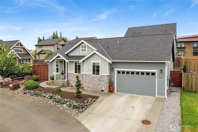 6068 Monument Dr, Ferndale, WA 98248 - craftsman inspired home with board and batten siding, fence, driveway, and a shingled roof