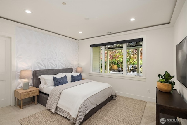 9234 NE 25th St, Clyde Hill, WA 98004 - carpeted bedroom featuring recessed lighting and baseboards
