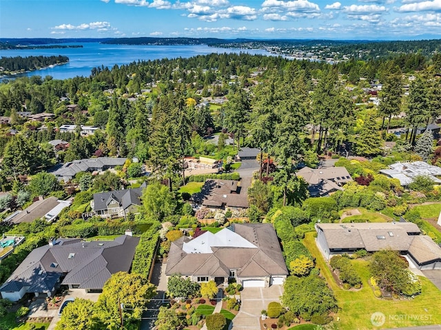 9234 NE 25th St, Clyde Hill, WA 98004 - aerial view of residential area featuring a nearby body of water