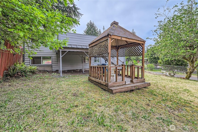 view of yard featuring a gazebo