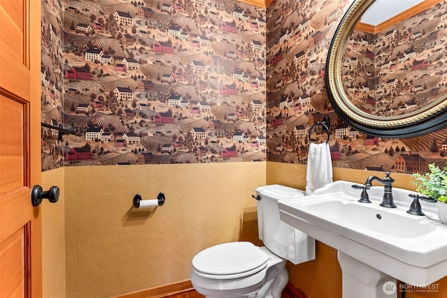 half bathroom with a sink and toilet