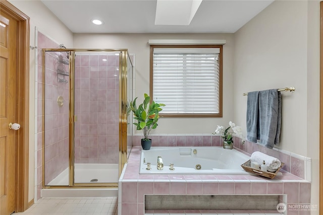 8612 165th Street Ct E, Puyallup, WA 98375 - full bath featuring a stall shower, a whirlpool tub, and recessed lighting