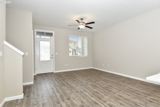 15326 NE 70th St, Vancouver, WA 98682 - entrance foyer with a ceiling fan, wood finished floors, and baseboards