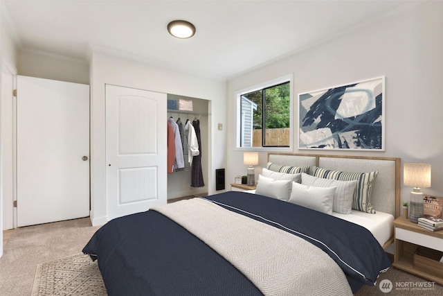 18771 Harris Ave NE, Suquamish, WA 98392 - carpeted bedroom featuring crown molding and a closet