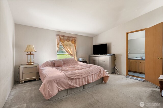 300 E Skookum Dr NE, Shelton, WA 98584 - bedroom with light colored carpet and ensuite bath
