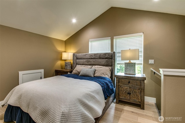 1774 Farmview Ter, Lynden, WA 98264 - bedroom with light wood finished floors, vaulted ceiling, recessed lighting, and baseboards