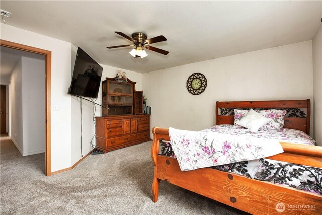 1431 Chatham Dr SE, Olympia, WA 98513 - bedroom featuring carpet flooring, baseboards, and ceiling fan