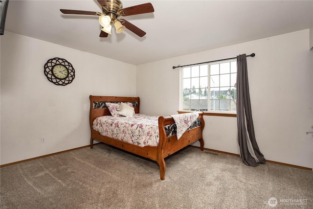 1431 Chatham Dr SE, Olympia, WA 98513 - bedroom with baseboards, light carpet, and ceiling fan