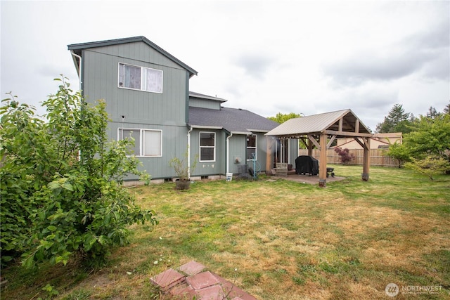1431 Chatham Dr SE, Olympia, WA 98513 - rear view of property with a gazebo, a patio, and a shingled roof
