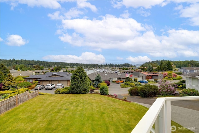 view of yard with a residential view
