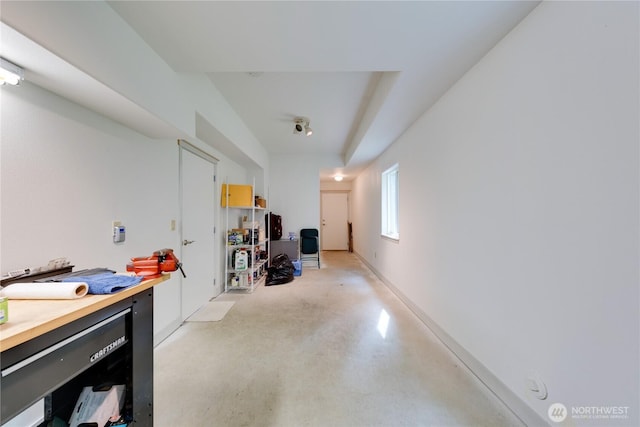 interior space with finished concrete floors