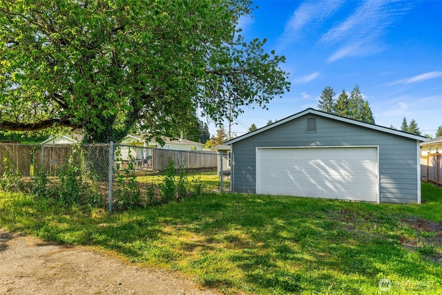 view of detached garage