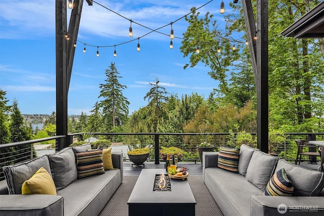 8326 84th Ave SE, Mercer Island, WA 98040 - wooden deck with an outdoor living space