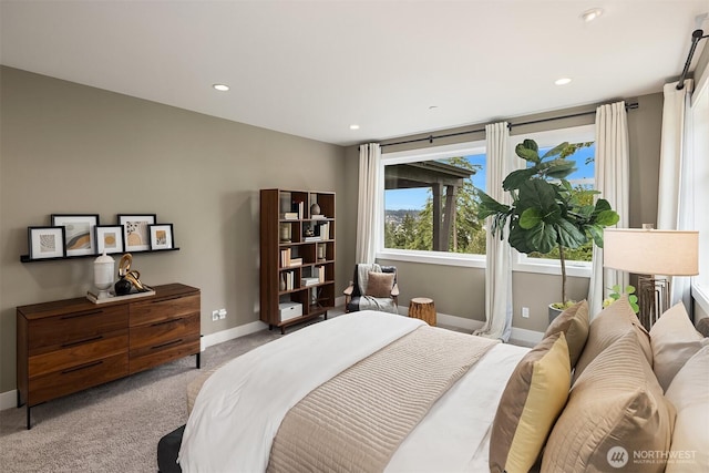 8326 84th Ave SE, Mercer Island, WA 98040 - bedroom with baseboards, carpet, and recessed lighting