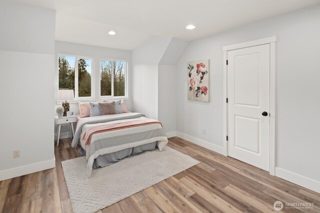 15403 127th Ave SE, Snohomish, WA 98290 - bedroom with baseboards, recessed lighting, and wood finished floors