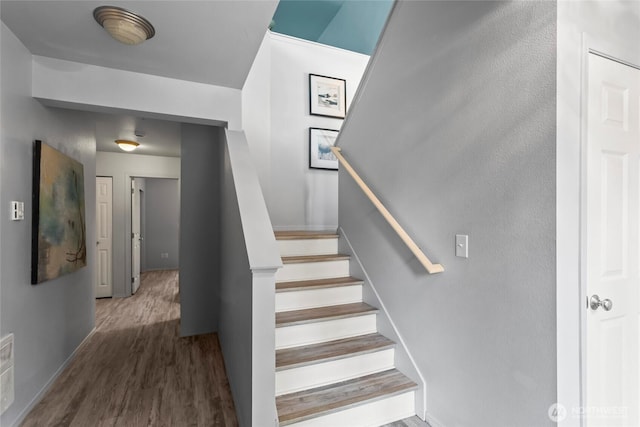 10307 140th Street Ct E Unit 4, Puyallup, WA 98374 - stairs with wood finished floors and baseboards