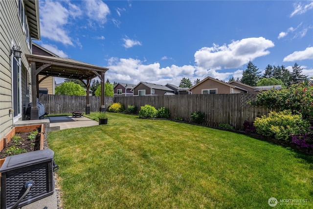 view of yard with a patio