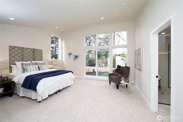 18809 94th Ave W, Edmonds, WA 98020 - bedroom featuring light carpet, baseboards, and recessed lighting