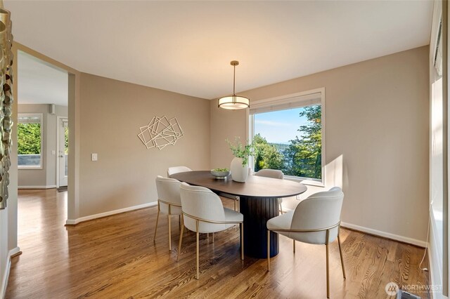 12045 Lakeside Pl NE, Seattle, WA 98125 - dining room featuring wood finished floors and baseboards