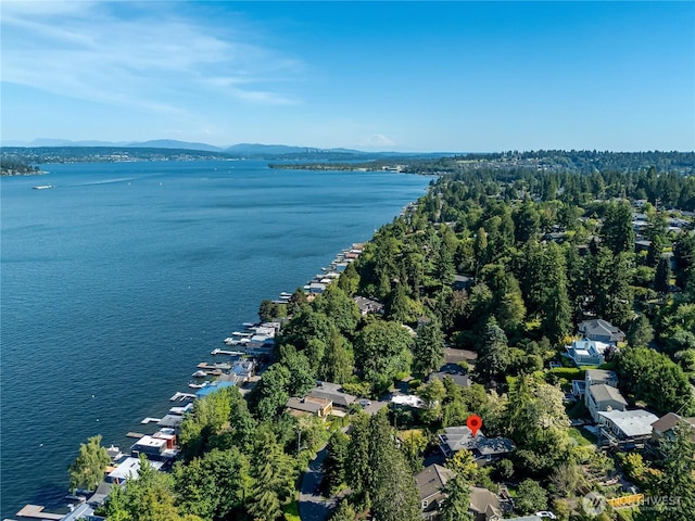 12045 Lakeside Pl NE, Seattle, WA 98125 - aerial view of property and surrounding area with a water and mountain view