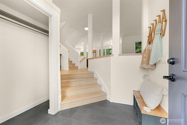 4964 Lewis Ave, Bellingham, WA 98229 - stairs with tile patterned floors and baseboards