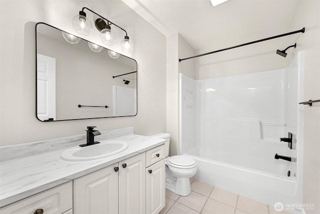 4964 Lewis Ave, Bellingham, WA 98229 - bathroom featuring tile patterned flooring, toilet, vanity, and shower / bathtub combination