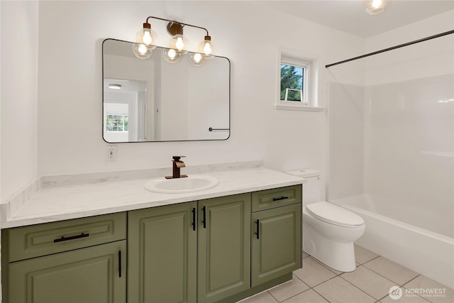 4964 Lewis Ave, Bellingham, WA 98229 - full bath featuring toilet, tile patterned floors, vanity, and bathtub / shower combination