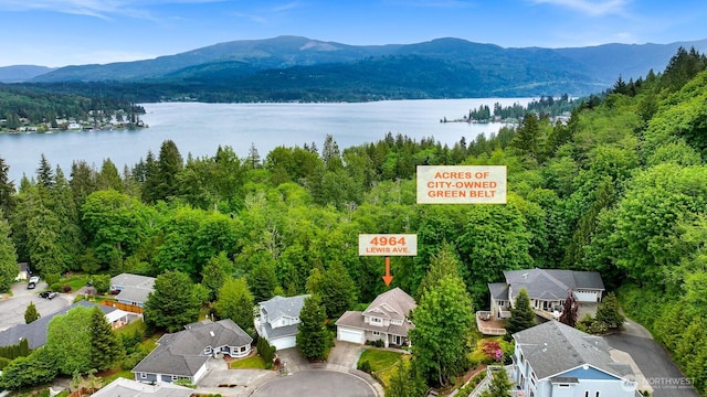 4964 Lewis Ave, Bellingham, WA 98229 - aerial view of a forest and a water and mountain view