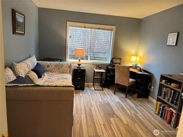 2615 Sea Crest Ave N, Long Beach, WA 98631 - office area with baseboards and wood finished floors