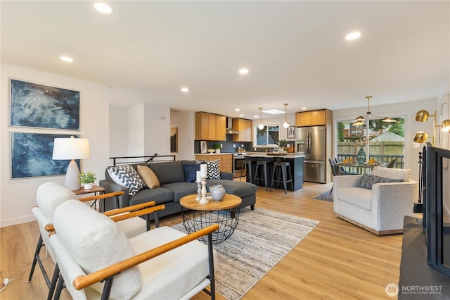 1831 201st Pl SW, Lynnwood, WA 98036 - living room featuring recessed lighting and light wood-style floors