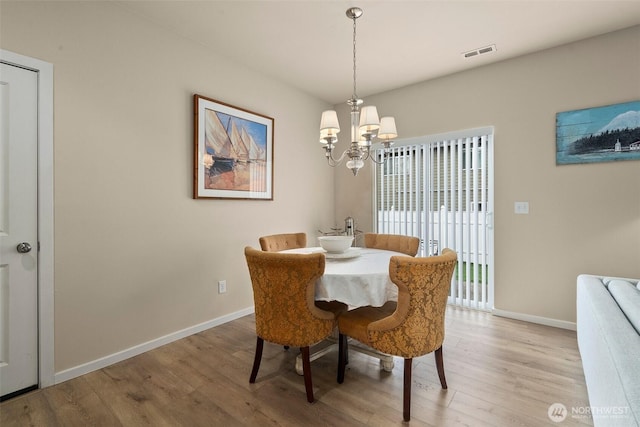 4914 Bering St, Gig Harbor, WA 98332 - dining area featuring light wood-style flooring, a chandelier, and baseboards
