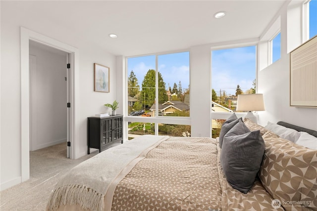 1521 N 39th St, Seattle, WA 98103 - bedroom featuring multiple windows, carpet, baseboards, and recessed lighting