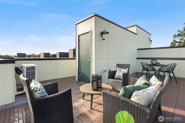 1521 N 39th St, Seattle, WA 98103 - wooden deck featuring outdoor lounge area